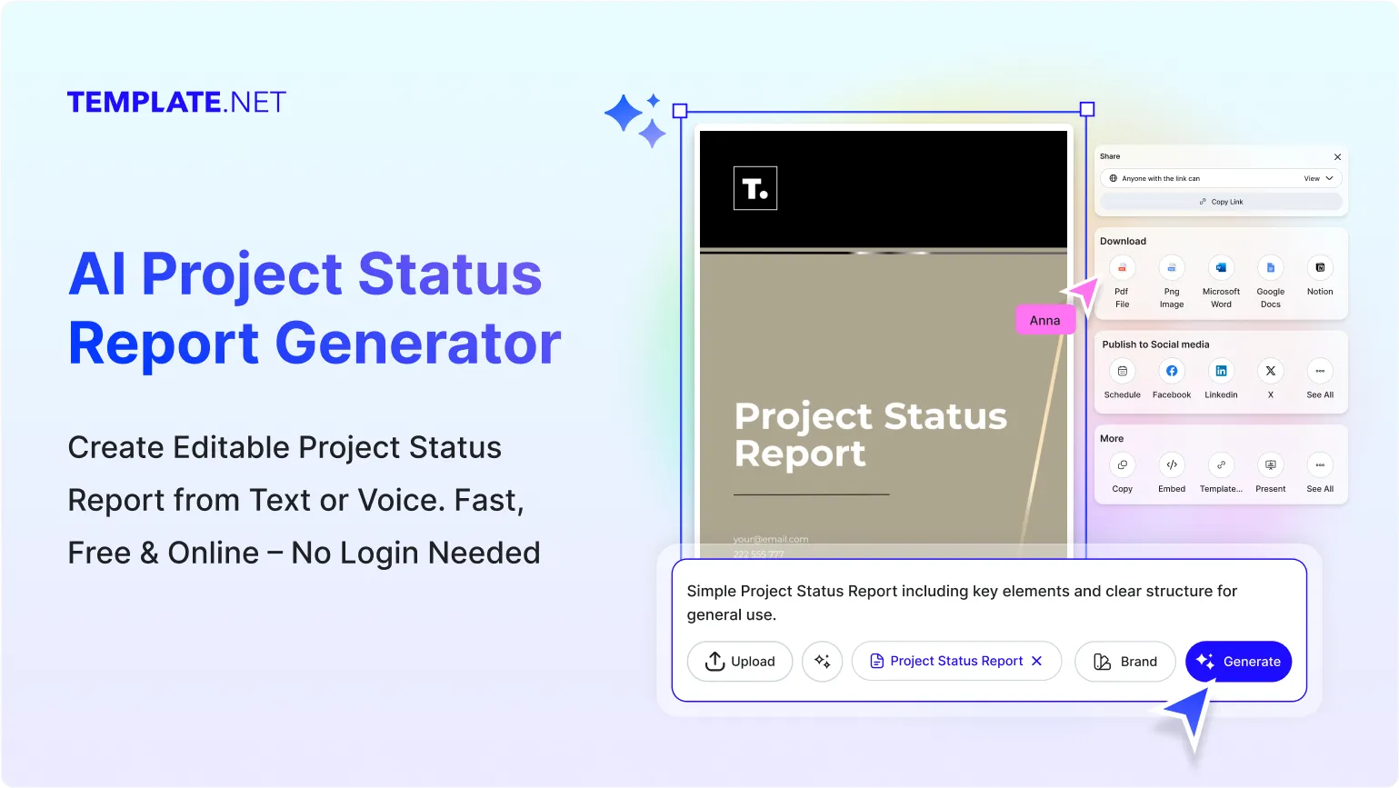 Free AI Project Status Report Generator, Free Project Report Maker Online